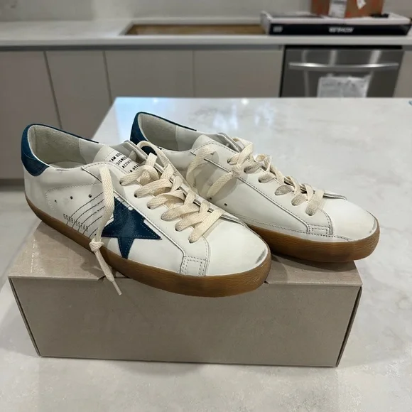Golden Goose White and Blue Men's Shoes - Picture 4 of 8